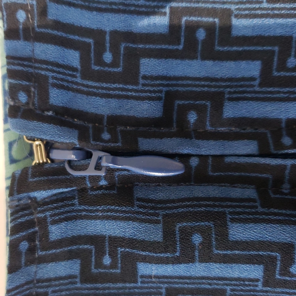 Reversible Blue/Teal Geometric Patterned Women's … - image 5